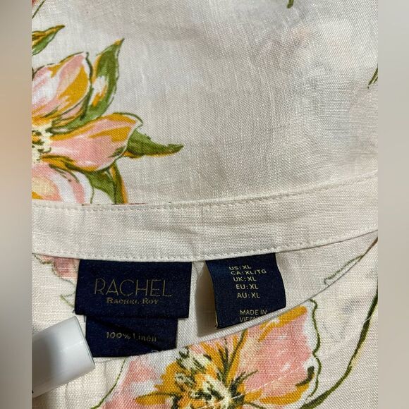 Rachel Roy linen top tropical floral summer beach vacation resort wear women XL - Picture 6 of 8